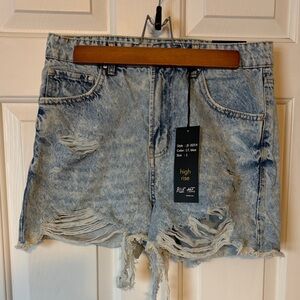 Blue Age High Waist Distressed Denim Shorts